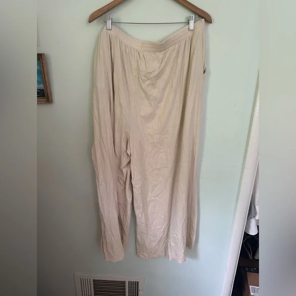 Anthropologie Cream Women's Pants casual pull on cross over - Picture 6 of 10